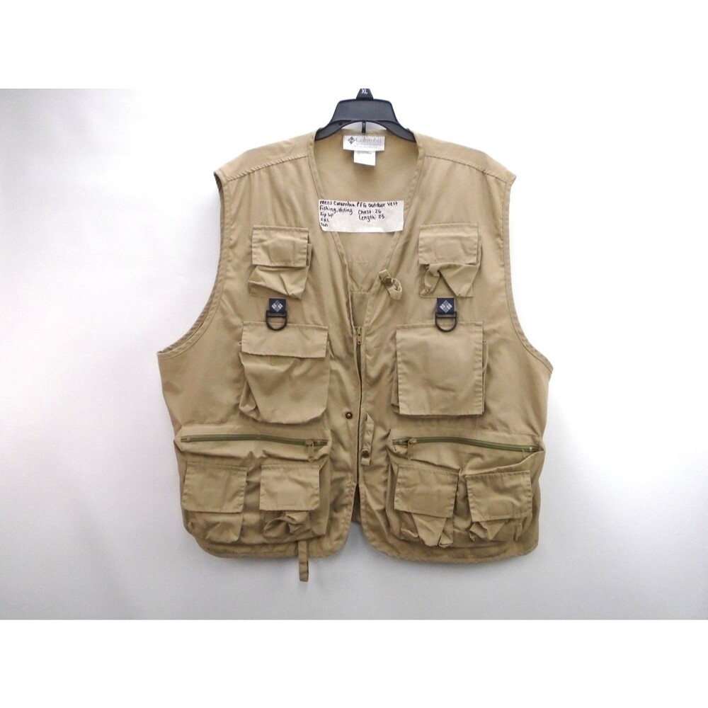 Columbia PFG Photography Hiking Vest Mens Size XXL Cargo Pockets Back Pocket